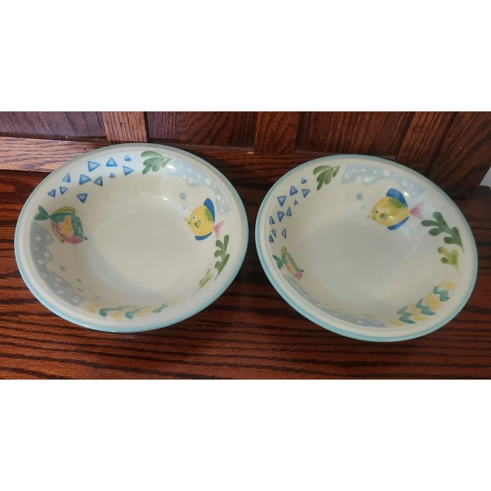 Set of 2 Studio Nova Barrier Reef Soup Cereal‎ Bowls Fish 8